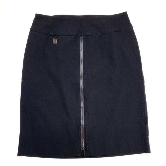 Raffinalla Black Zipper Front Pencil Skirt Rayon Blend Women’s Size 6 - Picture 2 of 7